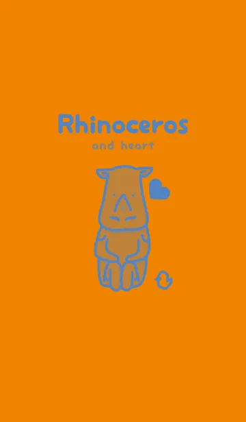 [LINE着せ替え] サイとハート 蜜柑色の画像1