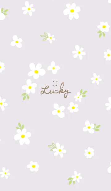 [LINE着せ替え] 白い花と葉っぱランダム4の画像1