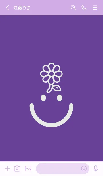 [LINE着せ替え] スマイル＆フラワー 菖蒲色の画像2