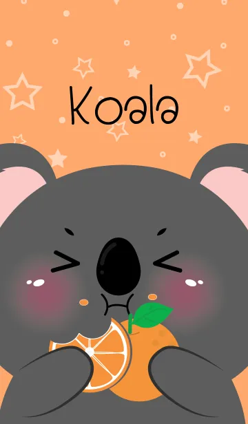 [LINE着せ替え] Black Koala Love Orange Theme (JP)の画像1