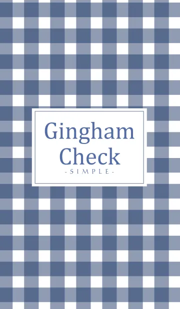[LINE着せ替え] Gingham Check Navy - SIMPLE 14の画像1