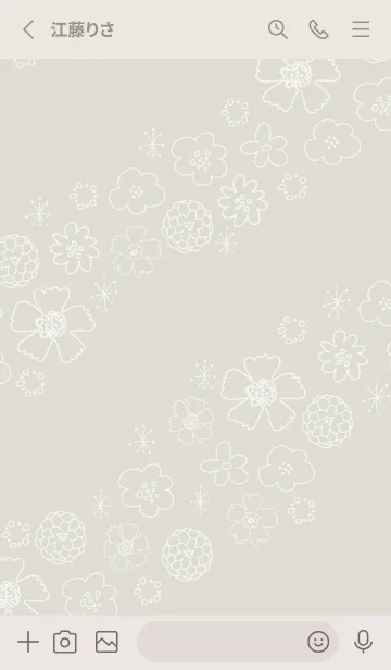 [LINE着せ替え] 白い花 くすみカラー28の画像2