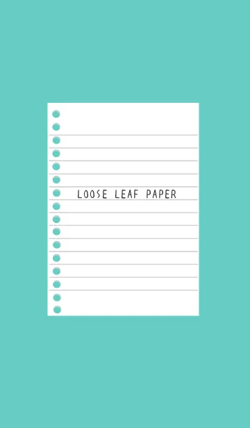 [LINE着せ替え] ルーズリーフ/ミントグリーン/ホワイトの画像1