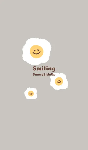 [LINE着せ替え] にこにこ 目玉焼き 英語 - ブラウン+ 05の画像1