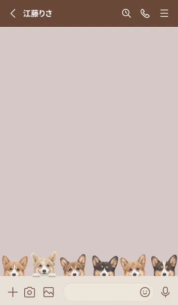 [LINE着せ替え] DOGS - コーギー01 - ブラウングレーの画像2