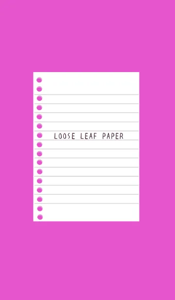 [LINE着せ替え] ルーズリーフ/ビビッドピンク/ブラックの画像1