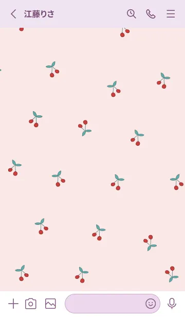 [LINE着せ替え] さくらんぼ / lavenderpinkの画像2