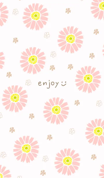 [LINE着せ替え] ピンク色のガーベラと小花9の画像1