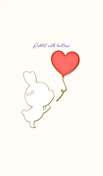 [LINE着せ替え] Enamel Pin Rabbit with balloon 44の画像1