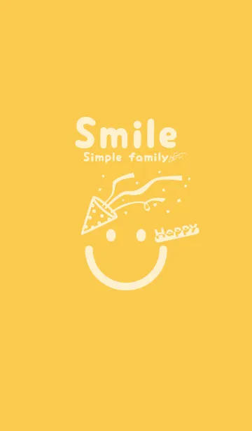 [LINE着せ替え] スマイル＆ハッピー 支子色の画像1