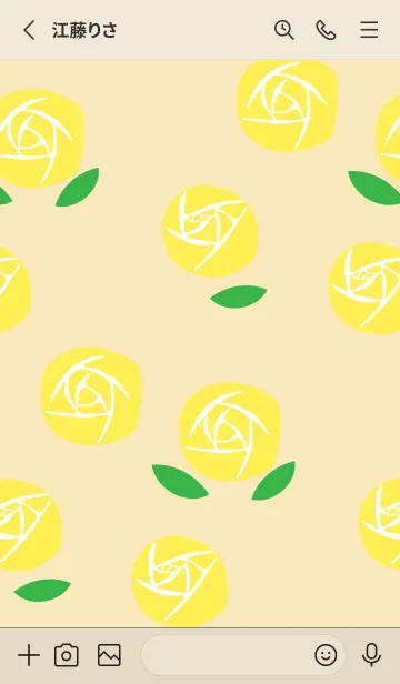 [LINE着せ替え] 黄色いバラ 赤とベージュの画像2