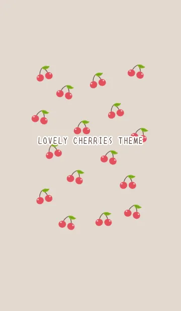 [LINE着せ替え] LOVELY CHERRIES/ベージュの画像1