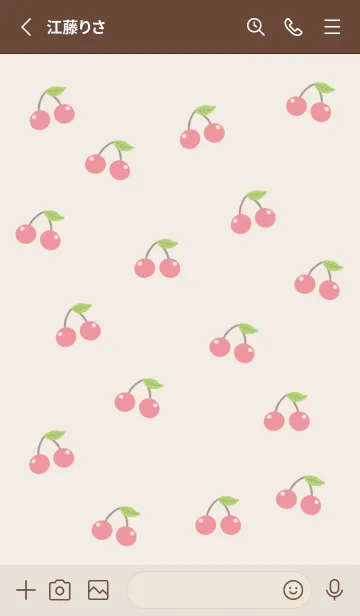 [LINE着せ替え] LOVELY CHERRIES/ベージュの画像2