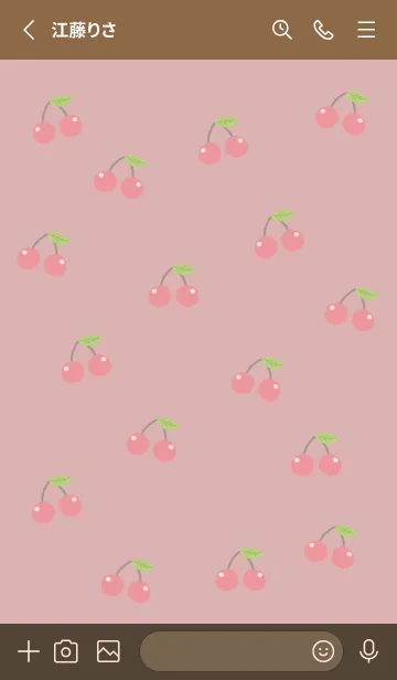 [LINE着せ替え] LOVELY CHERRIES/くすみピンクの画像2