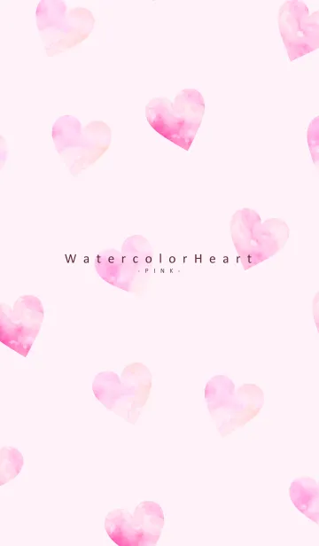 [LINE着せ替え] WatercolorHeart - PINK 25の画像1