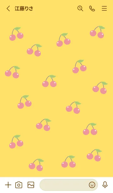[LINE着せ替え] LOVELY CHERRIES/イエローの画像2