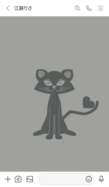[LINE着せ替え] 猫のオッドとハート アッシュグレイの画像2
