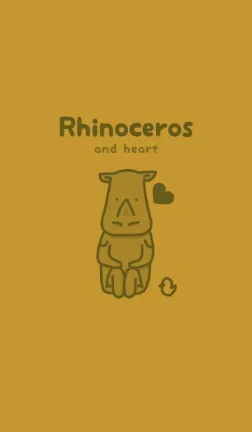 [LINE着せ替え] サイとハート イエローオーカーの画像1