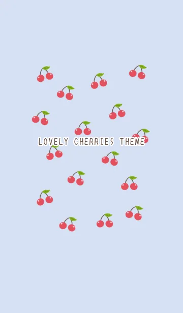 [LINE着せ替え] LOVELY CHERRIES/ブルーグレイの画像1