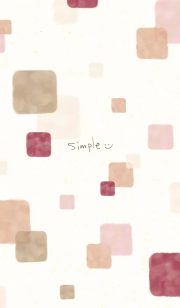 [LINE着せ替え] 水彩 四角 シック 赤14の画像1