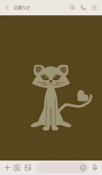 [LINE着せ替え] 猫のオッドとハート ガンメタルの画像2