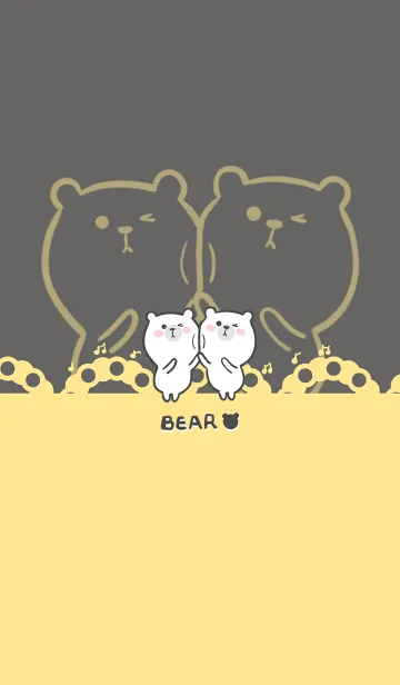 [LINE着せ替え] Dancing Bear-Grey (Yel5)の画像1