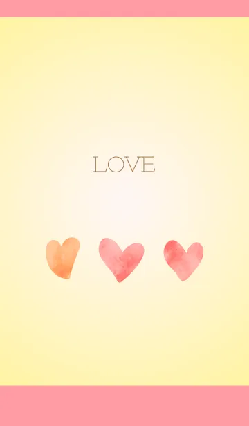 [LINE着せ替え] 水彩風のハート 薄いピンクの画像1