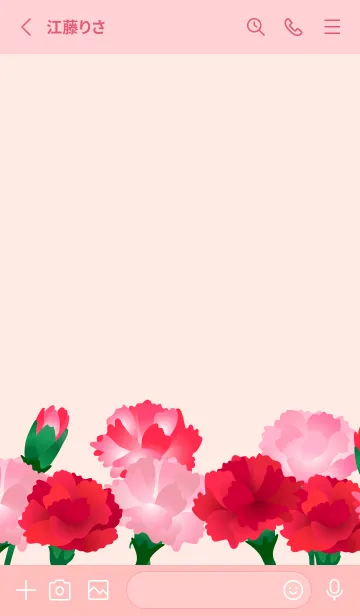 [LINE着せ替え] カーネーション 薄いピンクの画像2