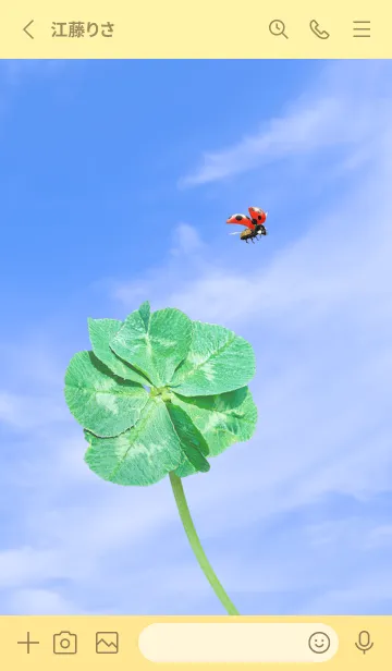 [LINE着せ替え] 七つ葉のクローバーとテントウムシ #6-5の画像2