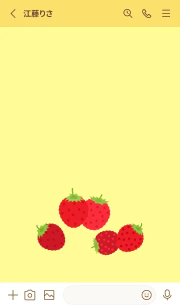 [LINE着せ替え] wild strawberry on yellow JPの画像2
