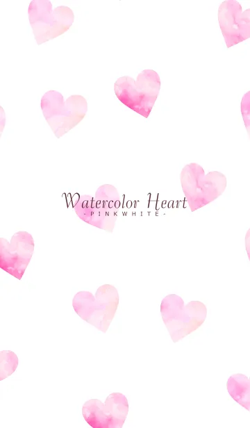 [LINE着せ替え] WatercolorHeart - PINKWHITE 25の画像1