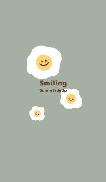 [LINE着せ替え] にこにこ 目玉焼き 英語 - ブラウン+ 08の画像1