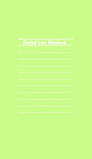 [LINE着せ替え] ホワイト点線ノート/パステル黄緑の画像1