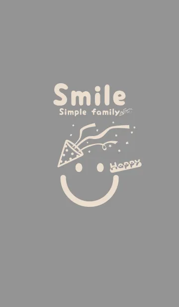 [LINE着せ替え] スマイル＆ハッピー 鼠色の画像1