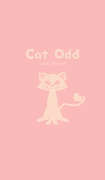 [LINE着せ替え] 猫のオッドとハート 桜貝色の画像1