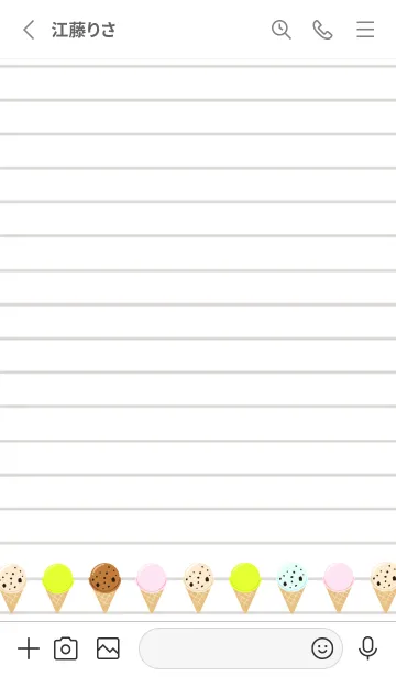 [LINE着せ替え] アイスクリームノート/ホワイトの画像2