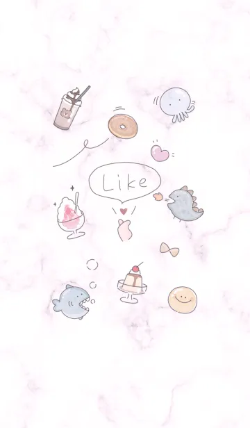 [LINE着せ替え] ゆるいイラスト♡pinkpurple11_1の画像1