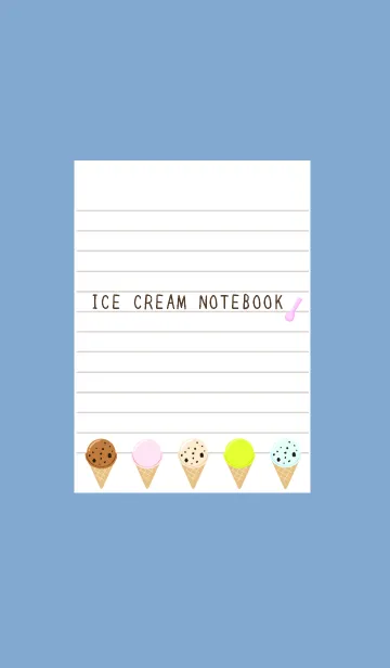 [LINE着せ替え] アイスクリームノート/くすみブルーの画像1