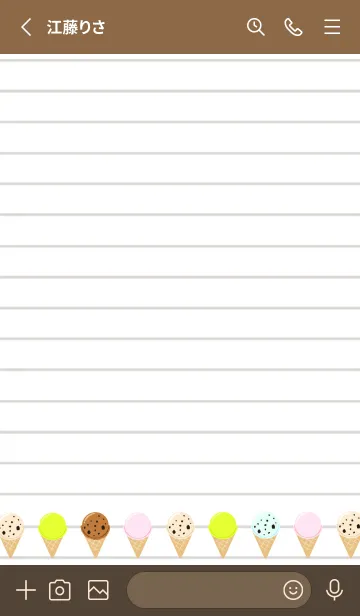 [LINE着せ替え] アイスクリームノート/くすみレッドの画像2