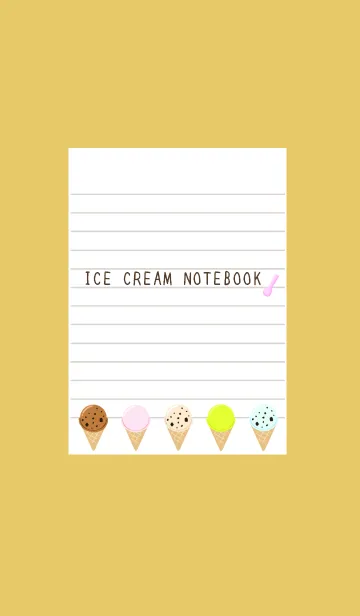 [LINE着せ替え] アイスクリームノート/くすみイエローの画像1