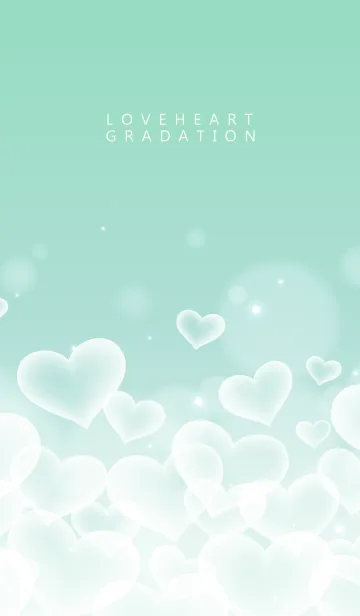 [LINE着せ替え] LOVE HEART GRADATION Emerald&White 4の画像1