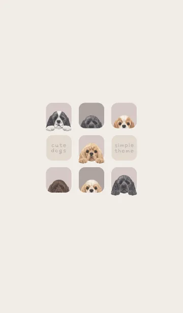 [LINE着せ替え] DOGS - コッカー - ブラウングレーの画像1