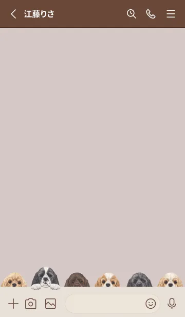 [LINE着せ替え] DOGS - コッカー - ブラウングレーの画像2