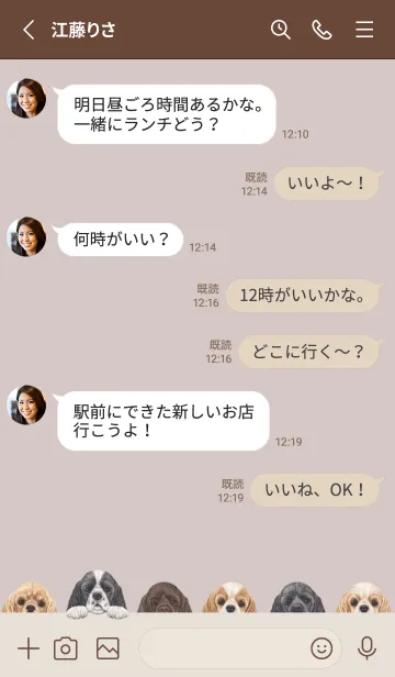 [LINE着せ替え] DOGS - コッカー - ブラウングレーの画像3