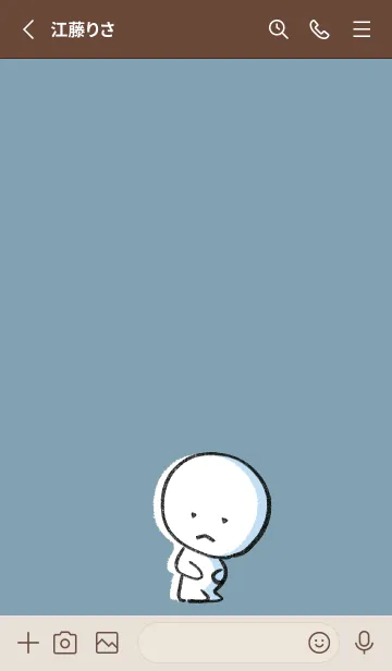 [LINE着せ替え] ベージュと青 : まる 5の画像2