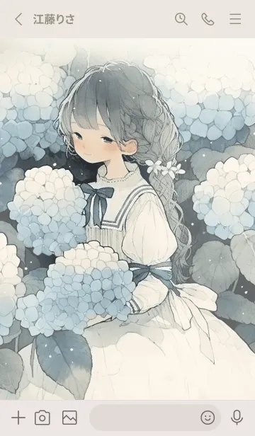 [LINE着せ替え] girl and flowerの画像2