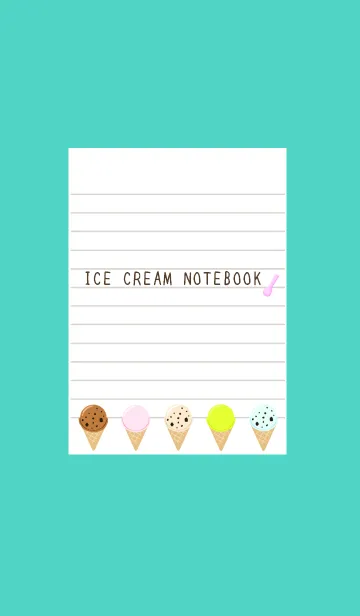 [LINE着せ替え] アイスクリームノート/エメラルドグリーンの画像1
