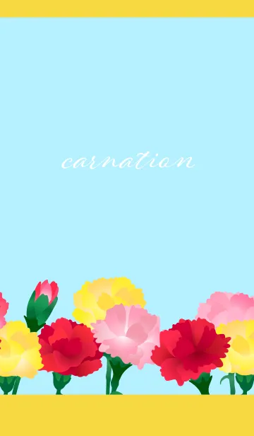 [LINE着せ替え] カラフルなカーネーション 黄色の画像1