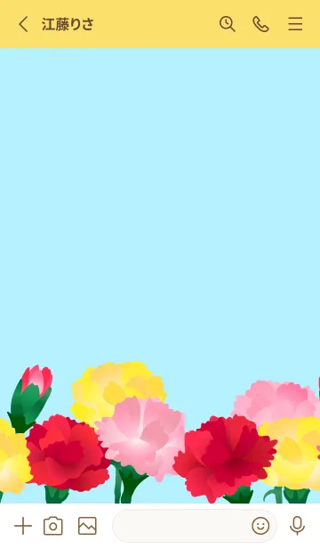 [LINE着せ替え] カラフルなカーネーション 黄色の画像2