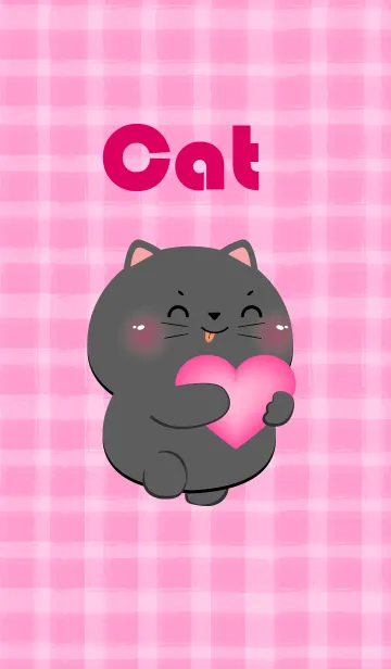 [LINE着せ替え] Black Cat and Pink Theme (JP)の画像1